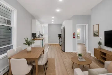 Open living and dining room at 105 10th St, Passaic NJ
