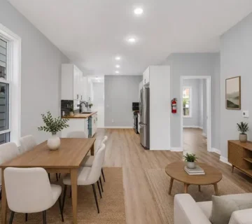 Open living and dining room at 105 10th St, Passaic NJ